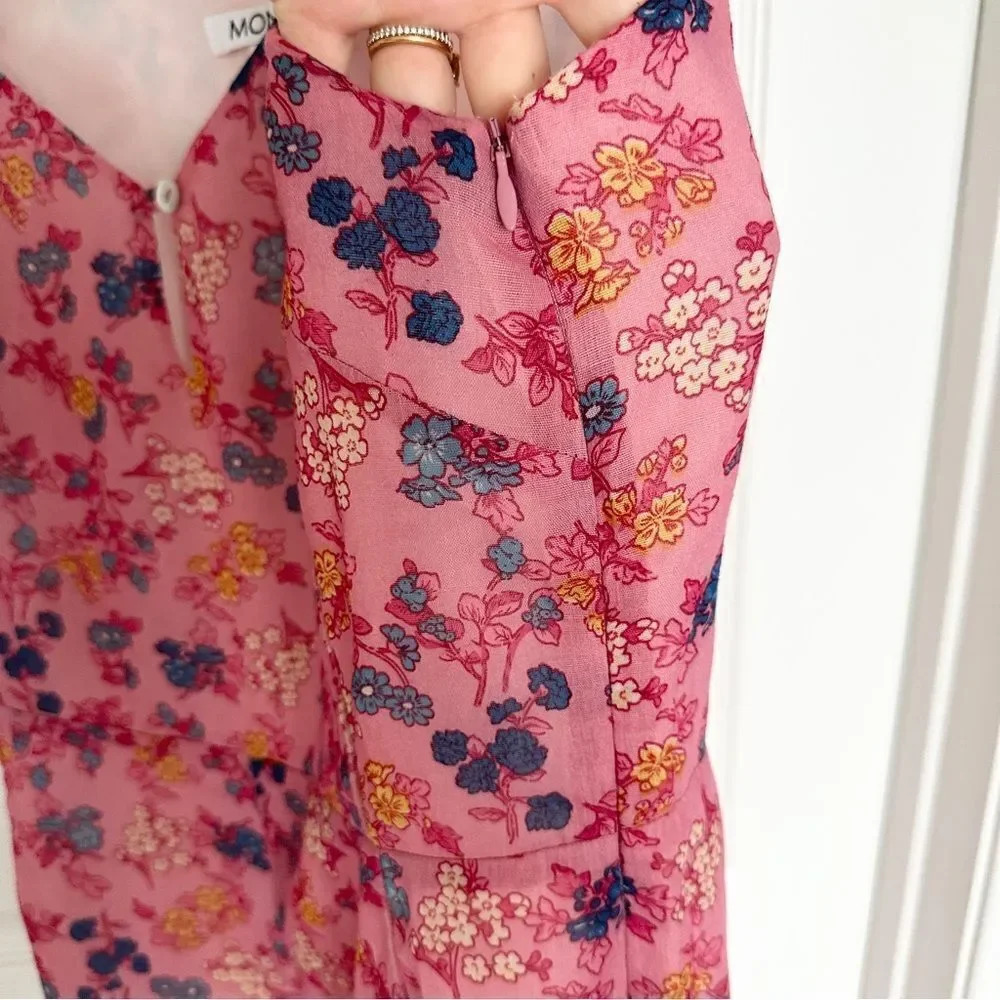 Monte the Label Wide Leg Pink Floral Keyhole Jumpsuit - Picture 6 of 11